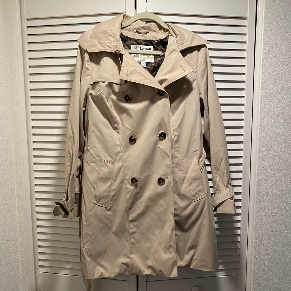 London Fog Beige Trench Rain Coat